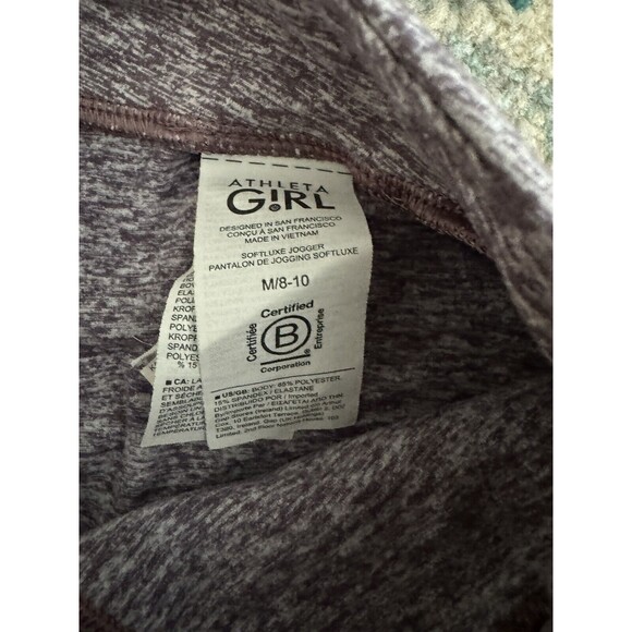 Athleta Girl Size M Purple Softluxe Jogger Tapered Pockets Activewear - Picture 6 of 6